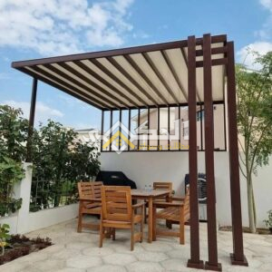 مظلات جلسات خشبيه للحدائق