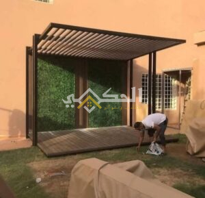 مظلات خشب بلاستيكي للجلسات