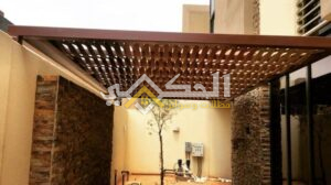 مظلات ممرات خشب بلاستيكي